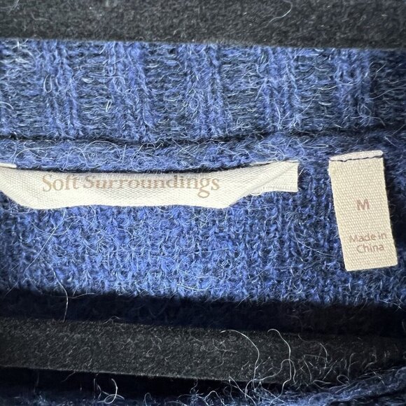 Soft Surroundings Blue Cowl Next Wool Alpaca Soft Knit Pullover Tunic Sweater M - Picture 6 of 8